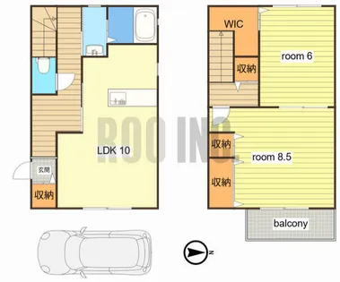 兵庫県姫路市亀山【テラスハウス】の間取り