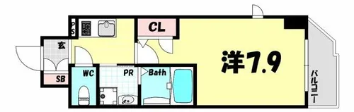 エスリード中山手県庁前【5階】の間取り