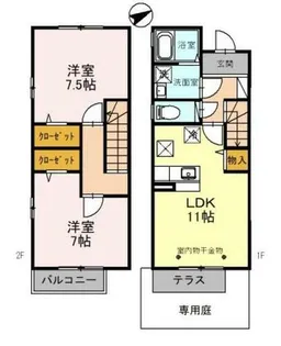 セジュール姫島【1階】の間取り