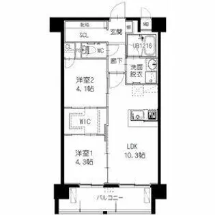 ヒルクレスト筑紫丘【405号室】の間取り