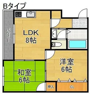 ヒルズ住之江【4階】の間取り