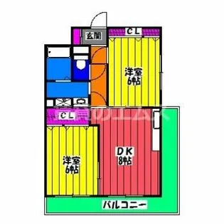 ディアコート美野島【2階】の間取り