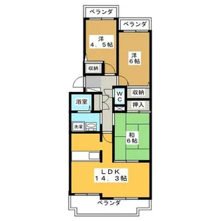 不二マンションB棟【3階】の間取り