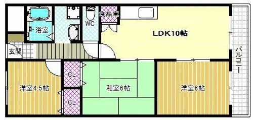 ルミエール藤井寺【4階】の間取り