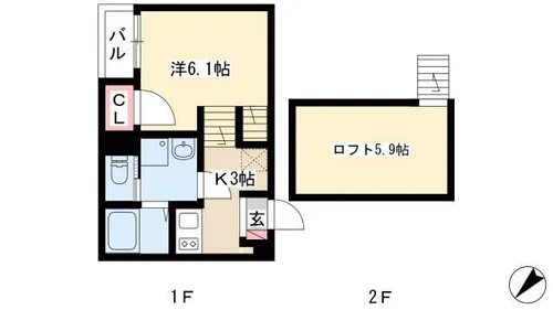 メゾン・ド・プランドール【2階】の間取り