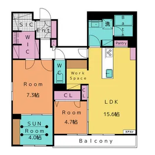 HIGH LINE PARK B棟【2階】の間取り