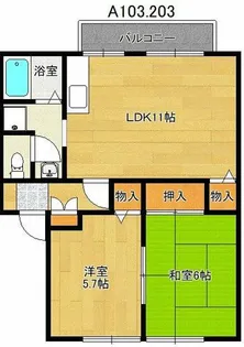 ALLEY島泉【1階】の間取り