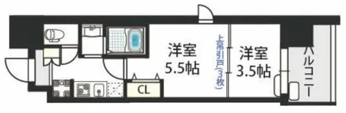 ウエンズ玉造フロント【6階】の間取り
