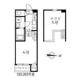 ハーモニーテラス清水Ⅳ【103号室】の間取り