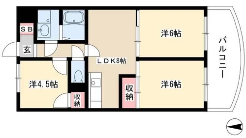 メゾン浪打【410号室】の間取り