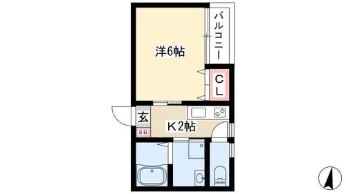 シンフォニア八田【1階】の間取り