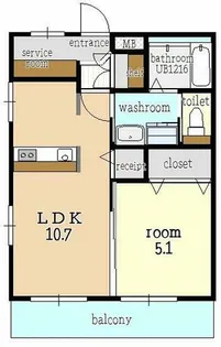レジデンス八竜【00201号室】の間取り