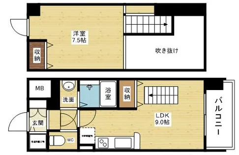 1LDKの間取り画像