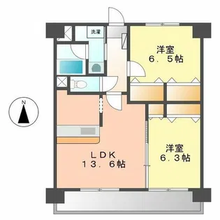 ハピネス天塚【2階】の間取り