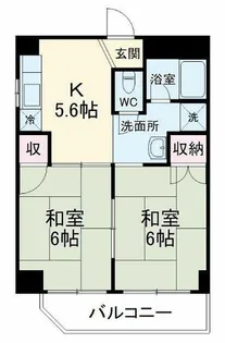 荒中マンション【205号室】の間取り