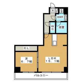 1LDKの間取り画像