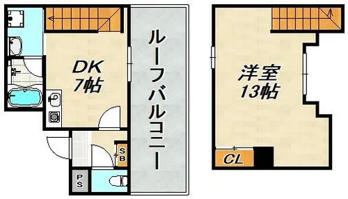 1DKの間取り画像