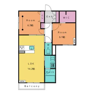 レフィシア城南【1階】の間取り
