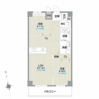 フォルティス今池【1202号室】の間取り