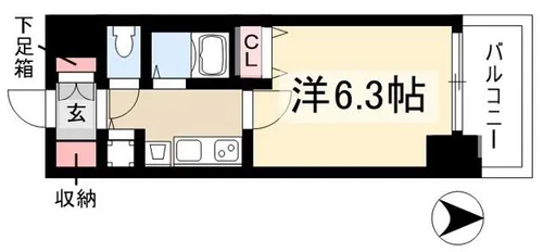 プレサンス名古屋駅前ヴェルロード【2階】の間取り