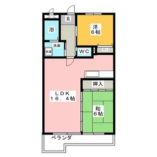 2LDKの間取り画像