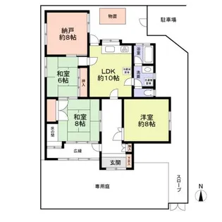 大阪府枚方市津田元町1丁目【一戸建】の間取り