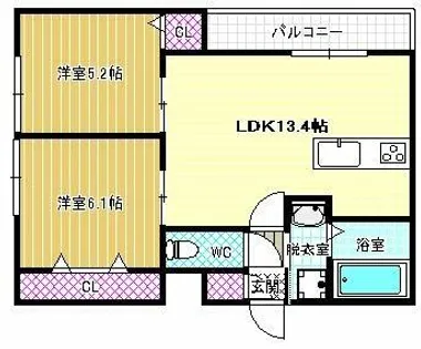ステラウッド軽里【1階】の間取り