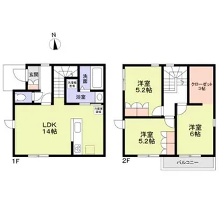 大阪府松原市小川4丁目【一戸建】の間取り