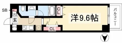 セノアタワー泉【0408号室】の間取り