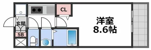ディクス大阪城EASTレジデンス【3階】の間取り