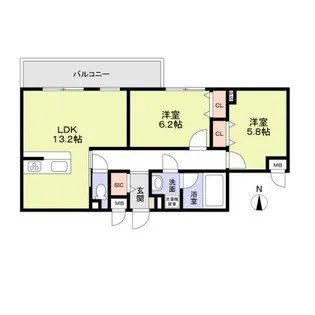 ブライトガーデン【1階】の間取り