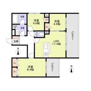 門戸厄神・M社計画新築工事【2階】の間取り