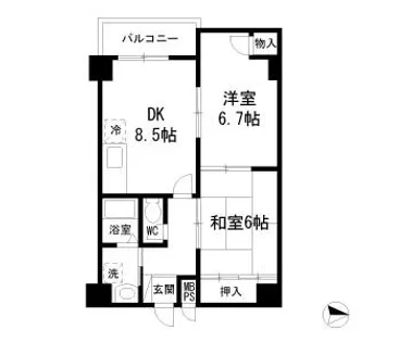 エスペランサ西杉【5階】の間取り