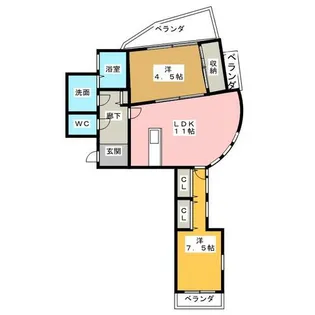 クリーン佐治【2階】の間取り