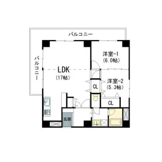 アバンダント釣鐘【404号室】の間取り