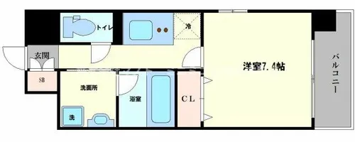 ボーベル玉造【3階】の間取り