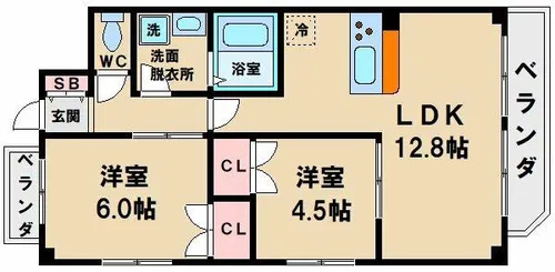 Crescent【6階】の間取り