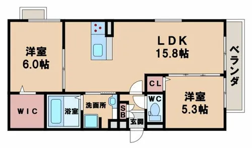 フリージア天王寺【3階】の間取り