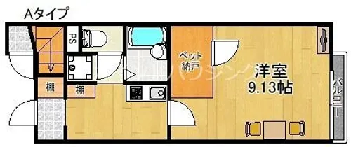 レオネクストマイヒルズ8843【1階】の間取り