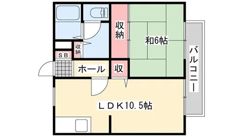 ハッピーバード市川【106号室】の間取り