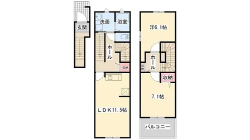 アルメールM【206号室】の間取り