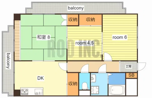 コーポ龍野【2-6号室】の間取り
