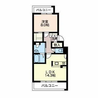 ベルホーム三軒家B【1階】の間取り