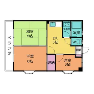 一宮パークハイツ【3階】の間取り