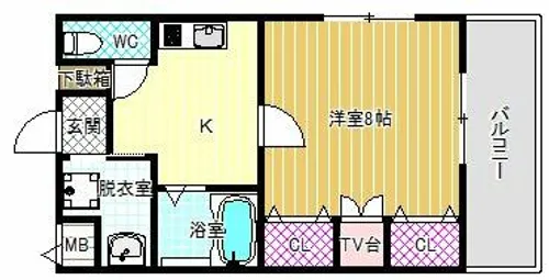 ボワリジェールOKA【1階】の間取り