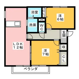 ヴォワール三和 A棟【2階】の間取り