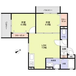 ピレーネ中野本町【2階】の間取り