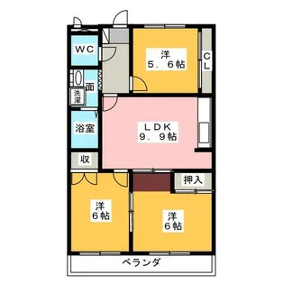 サンシティ中ノ宮 A棟【3階】の間取り