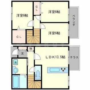 ボナール岩倉【1階】の間取り