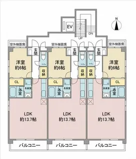 レージュ豊が丘【303号室】の間取り